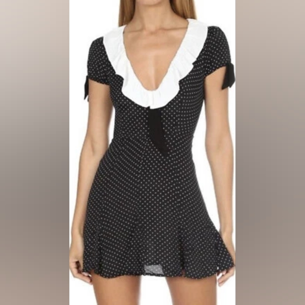 For Love And Lemons Bianca Polka Dot Mini Dress Size L NWOT